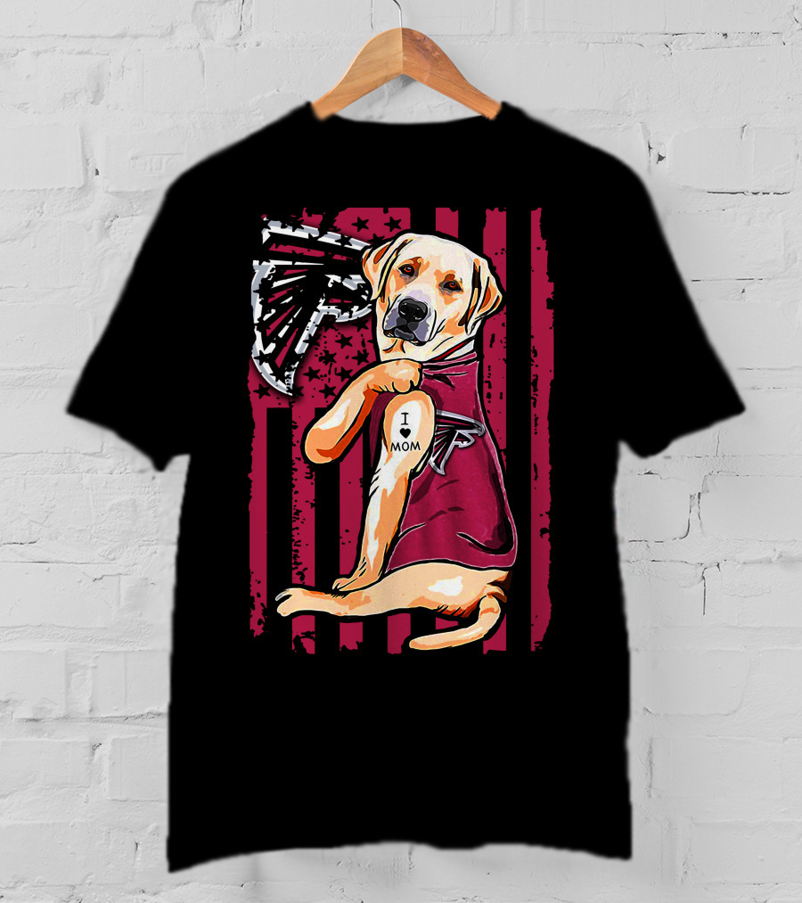 Labrador Retriever I Love Mom Atlanta Falcons Fan Decor T-Shirt