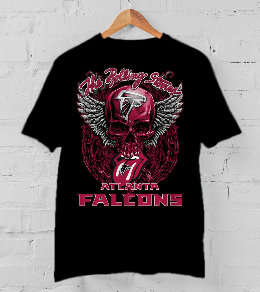 The Rolling Stones Atlanta Falcons Skull With Wings And Tongue T-Shirt