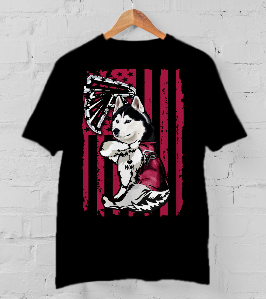 Siberian Husky Mom Atlanta Falcons T-Shirt