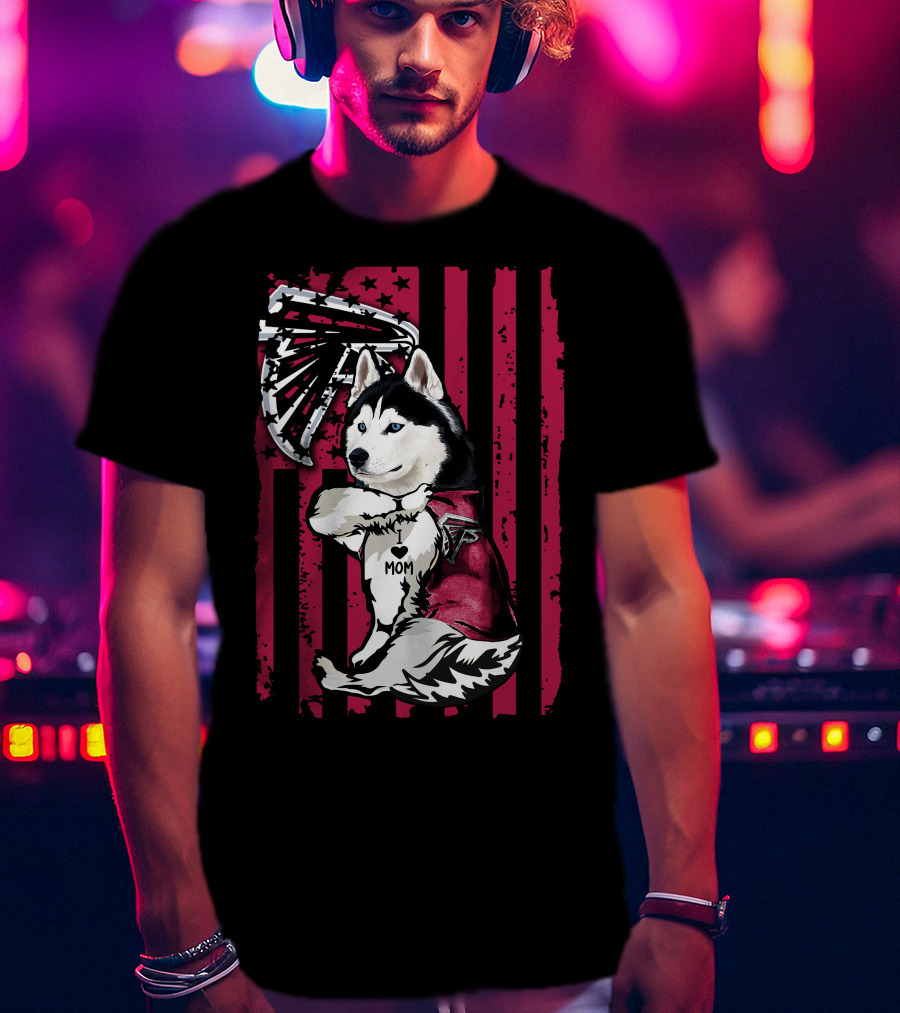Siberian Husky Mom Atlanta Falcons T-Shirt