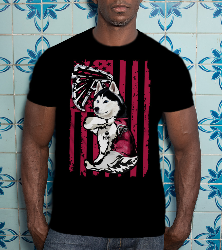 Siberian Husky Mom Atlanta Falcons T-Shirt