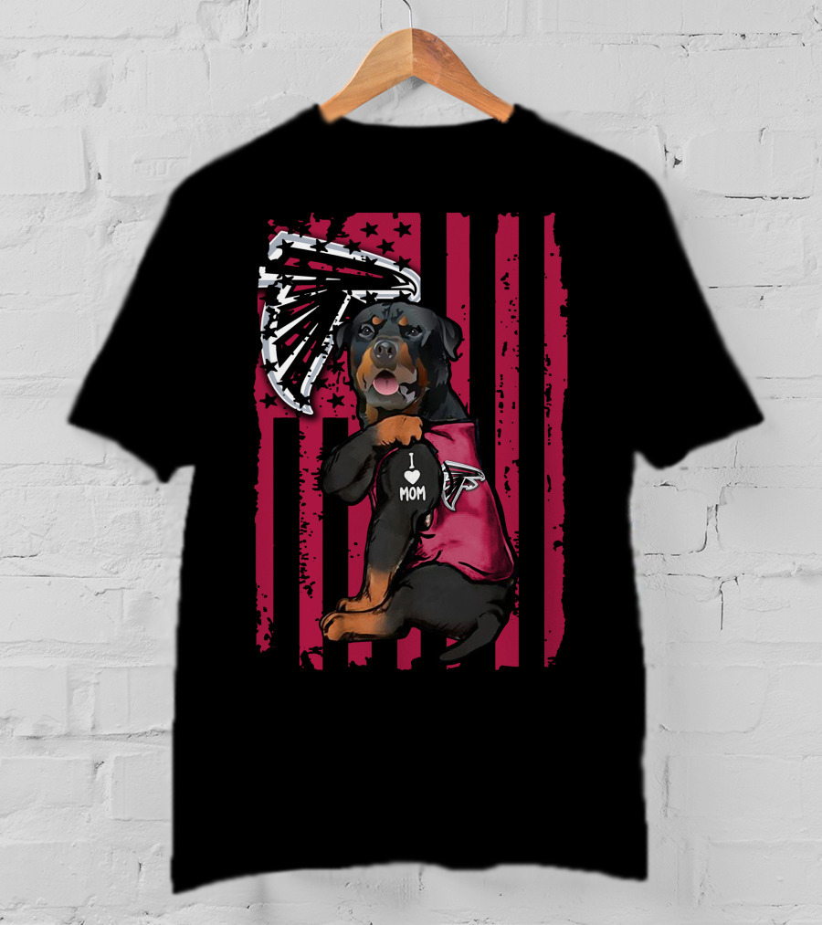 Atlanta Falcons Rottweiler I Love Mom T-Shirt