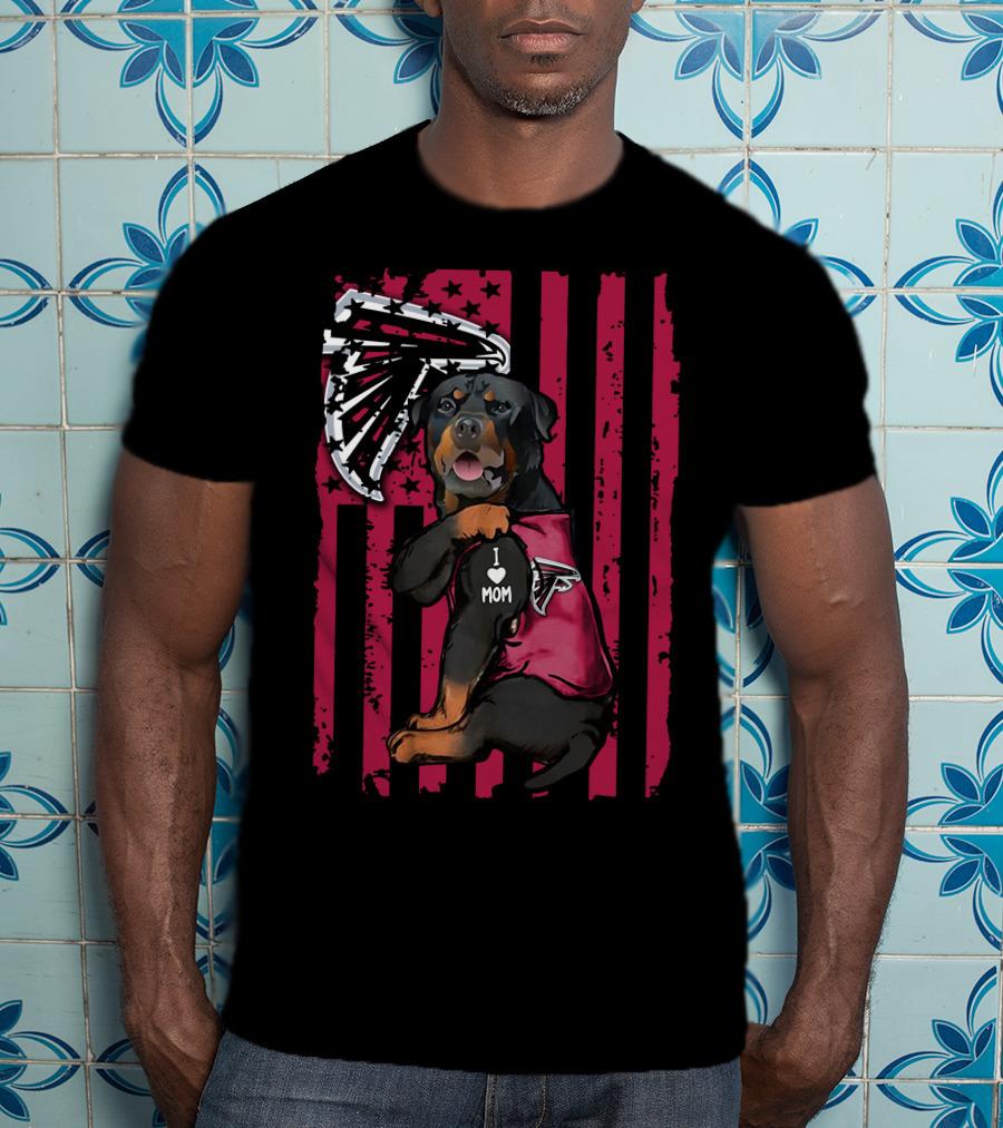 Atlanta Falcons Rottweiler I Love Mom T-Shirt