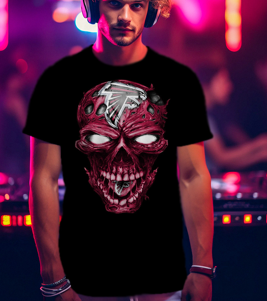 Skull Atlanta Falcons Logo Halloween T-Shirt