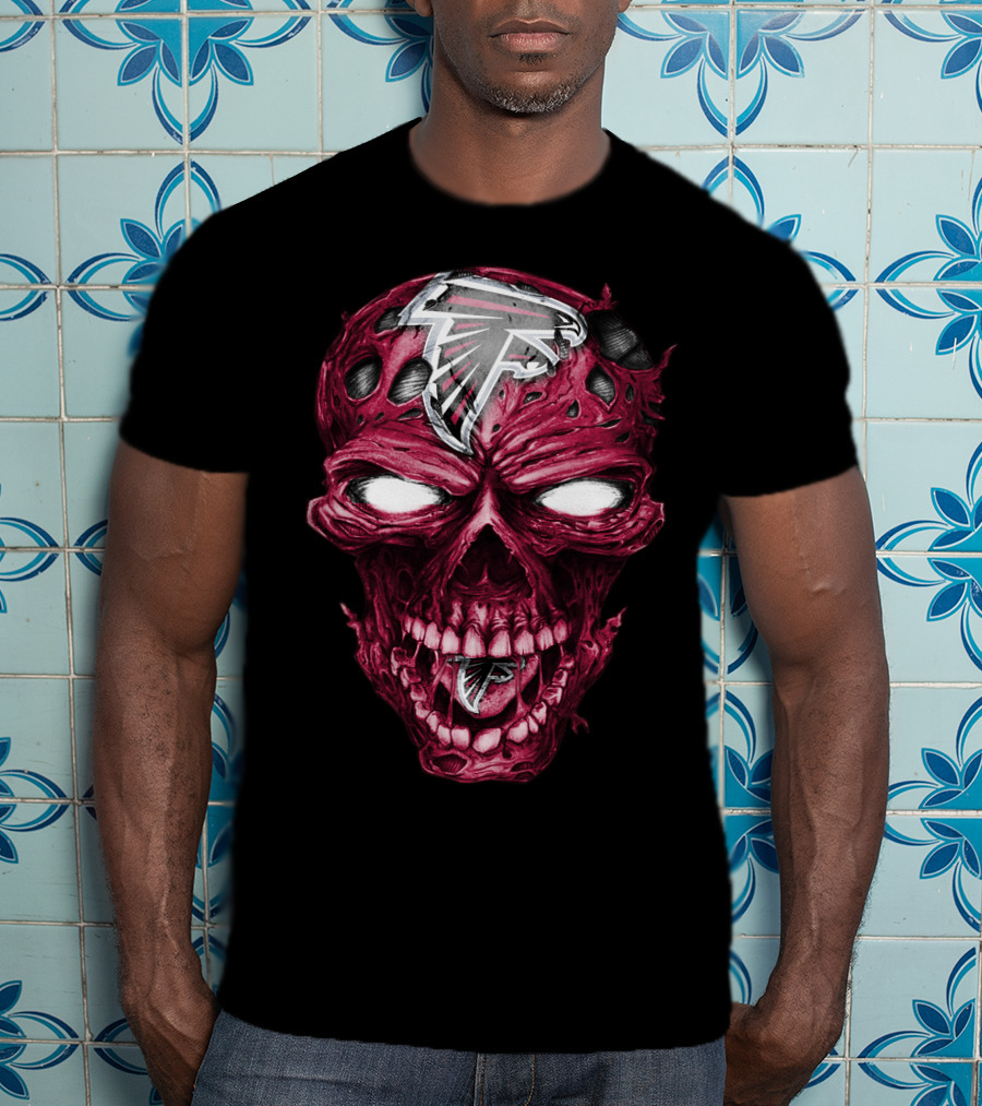 Skull Atlanta Falcons Logo Halloween T-Shirt
