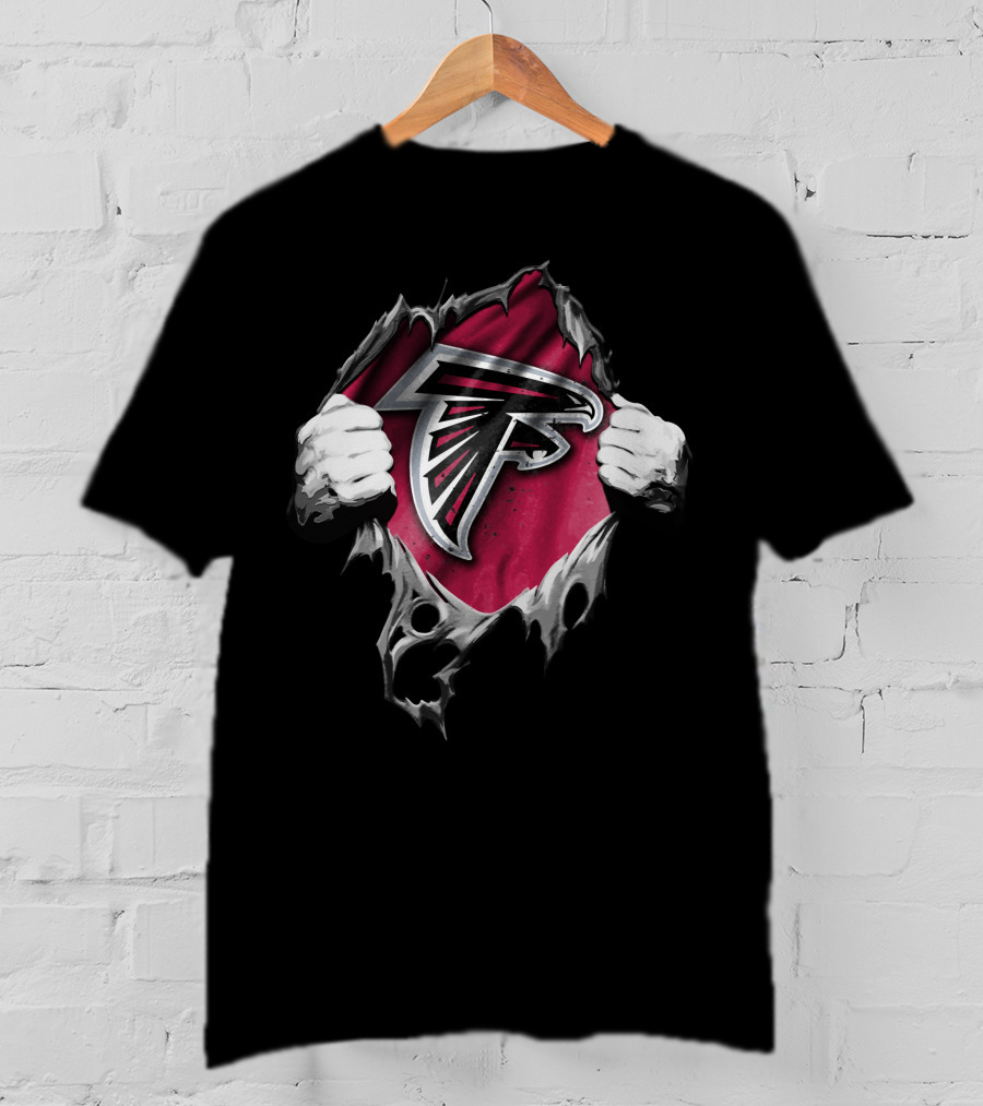 Torn Ripped Atlanta Falcons Emblem NFL T-Shirt