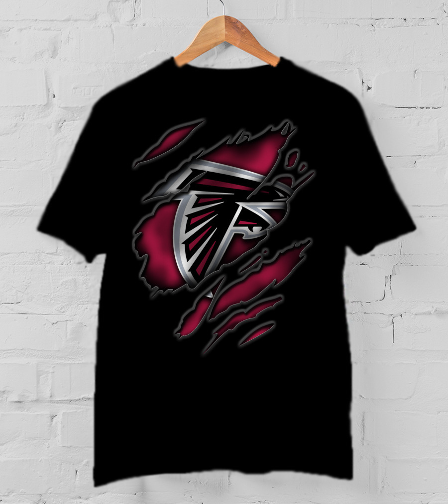 Atlanta Falcons Torn Emblem Claw Marks Nfl Team T-Shirt