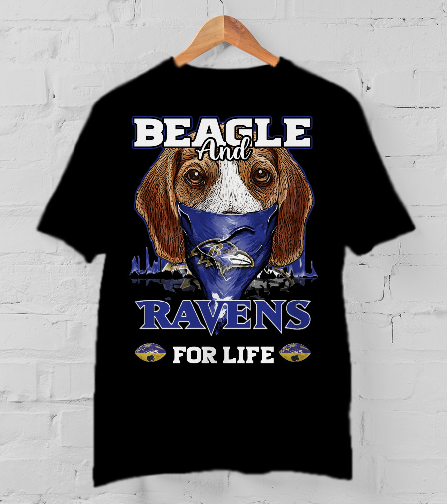 Beagle And Ravens For Life Baltimore Ravens T-Shirt