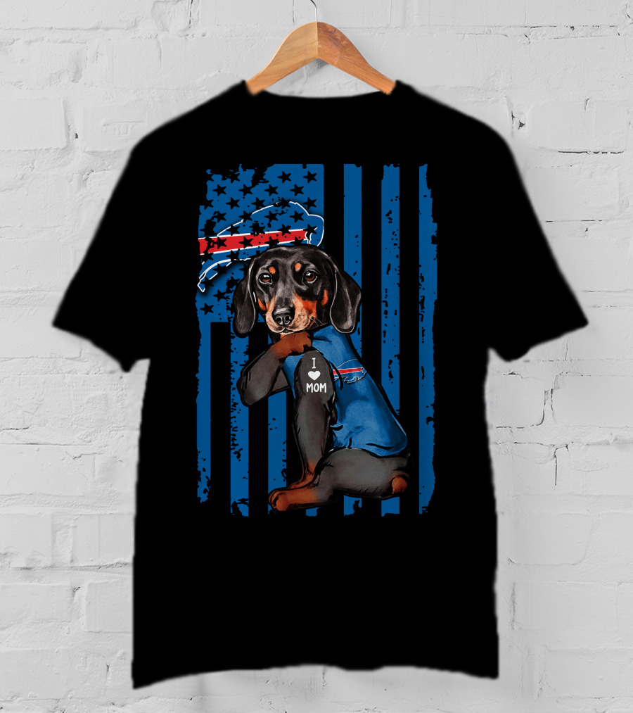Buffalo Bills Dachshund I Love Mom T-Shirt