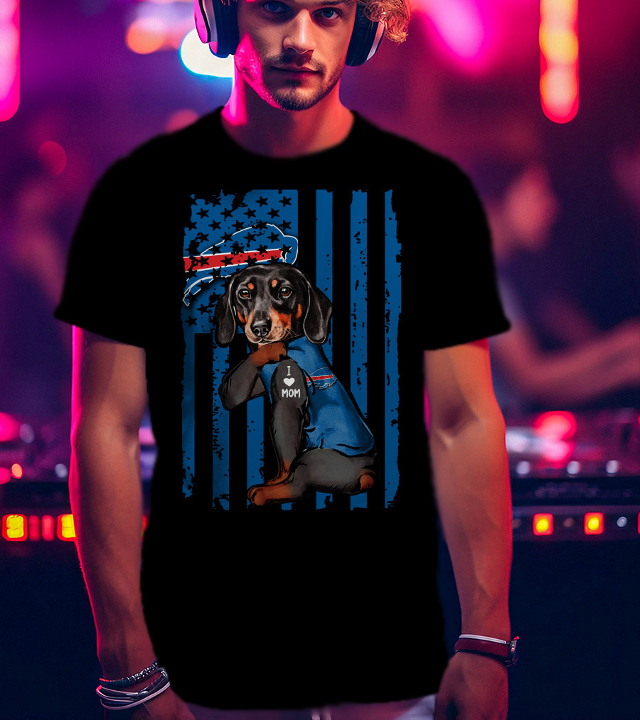 Buffalo Bills Dachshund I Love Mom T-Shirt