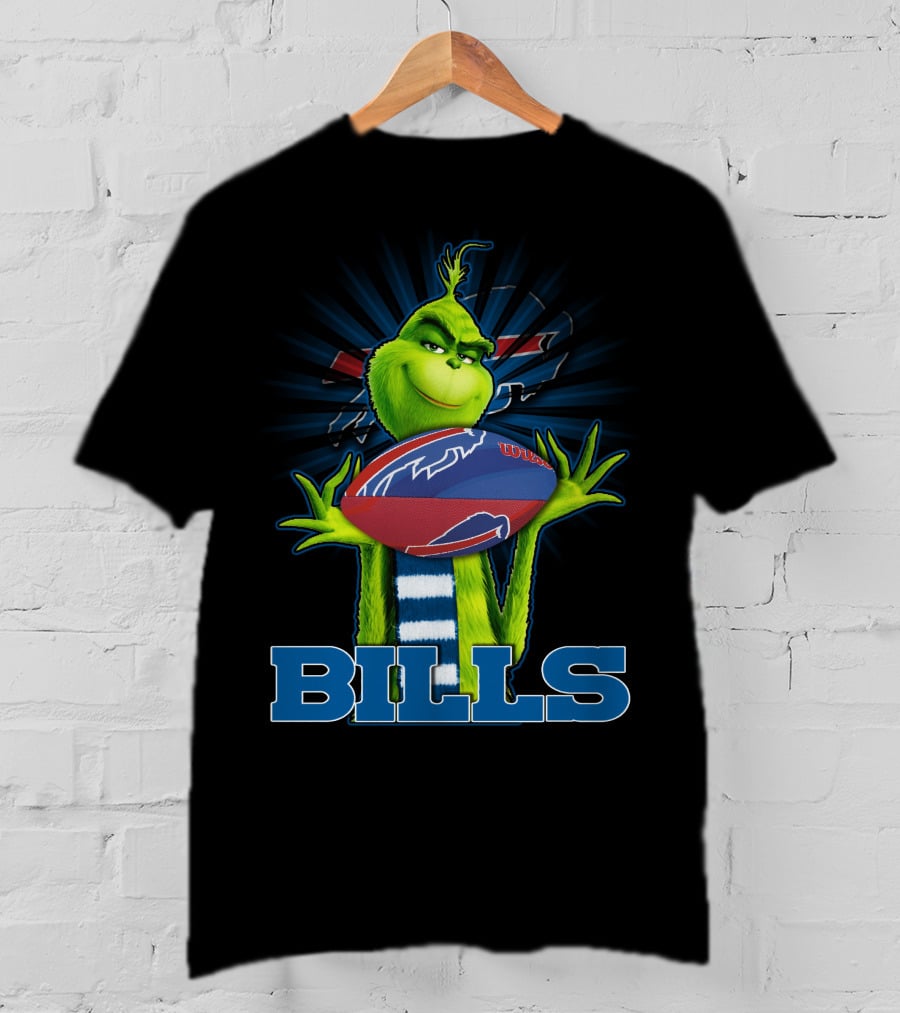 Grinch Holding Buffalo Bills Football T-Shirt
