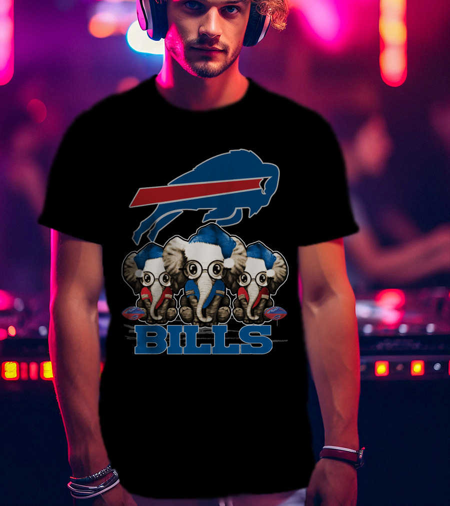 Elephan Xmas Buffalo Bills NFL Holiday Fan T-Shirt