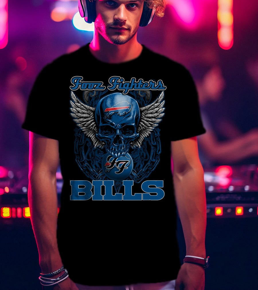 Foo Fighters Buffalo Bills Skull Wings 47 T-Shirt