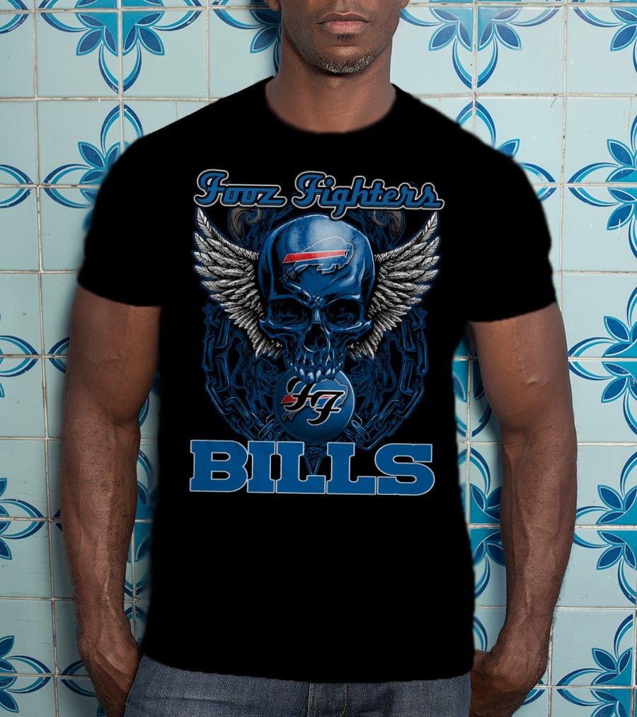 Foo Fighters Buffalo Bills Skull Wings 47 T-Shirt