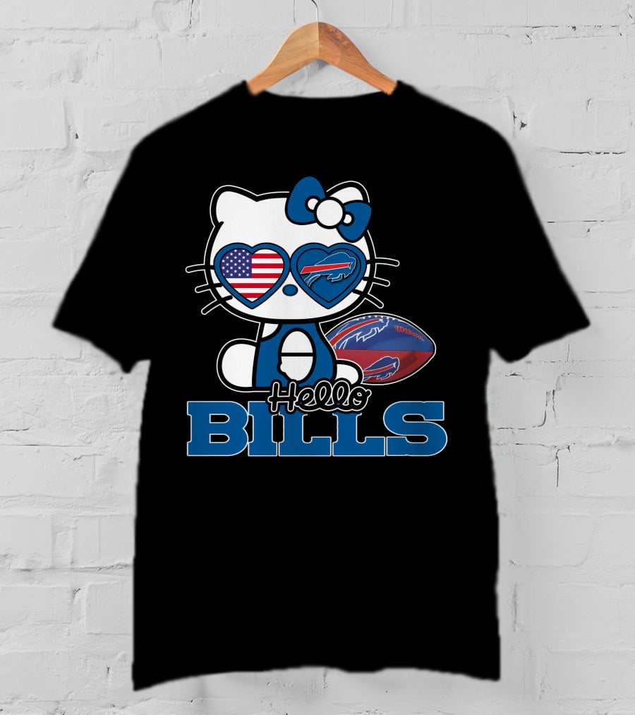 Hello Kitty Buffalo Bills USA Heart Mascot T-Shirt
