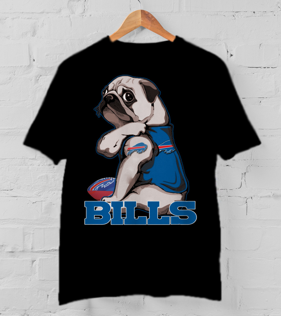 Pug Bills Buffalo Bills Football Team Fan T-Shirt