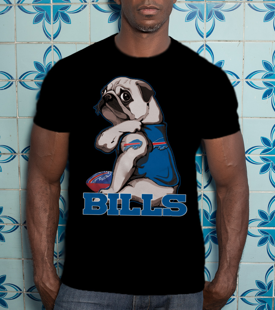 Pug Bills Buffalo Bills Football Team Fan T-Shirt