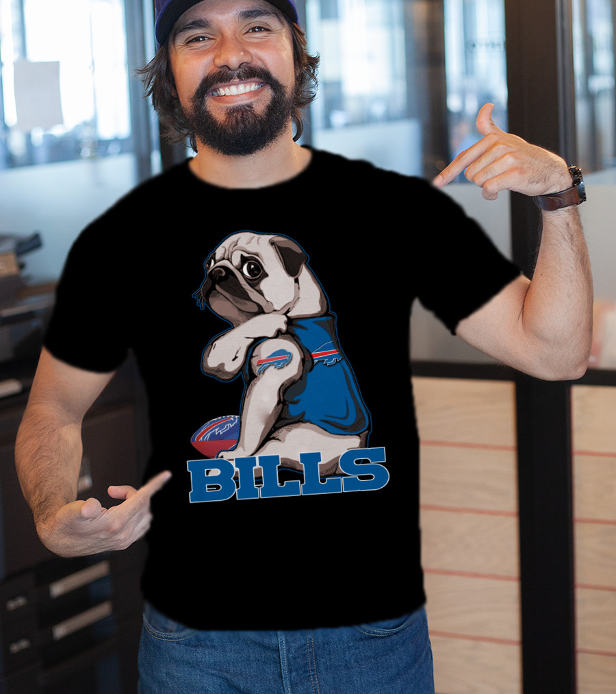Pug Bills Buffalo Bills Football Team Fan T-Shirt