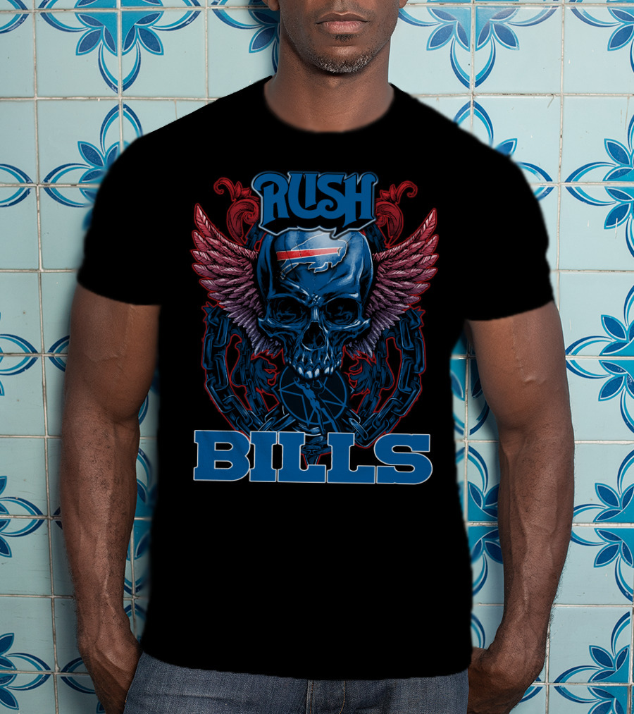 Rush Buffalo Bills Skull Wings T-Shirt