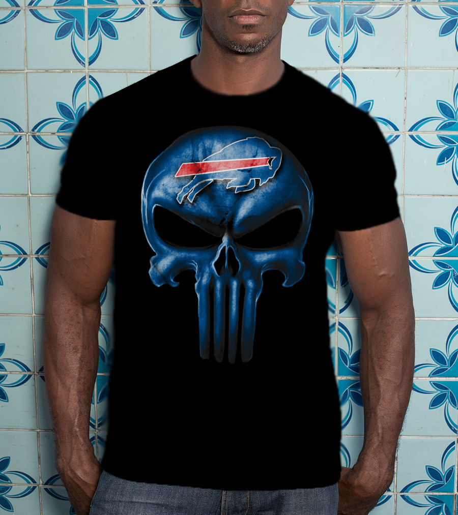 Buffalo Bills Skull Logo Fusion T-Shirt