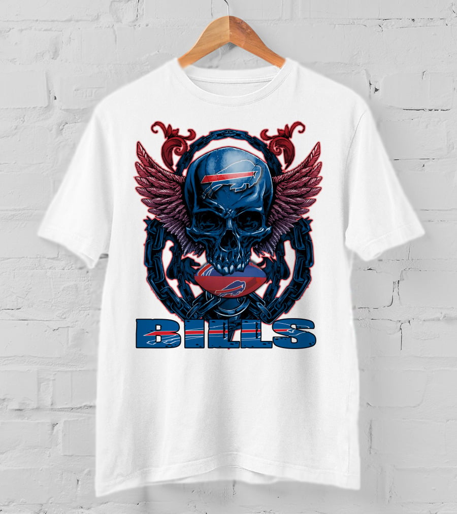 Buffalo Bills Winged Skullfb Football T-Shirt