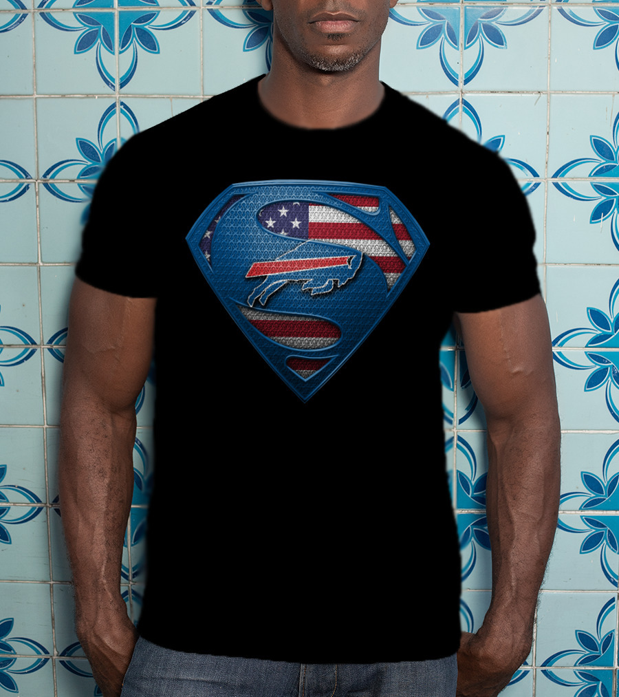 Buffalo Bills American Flag Superman T-Shirt