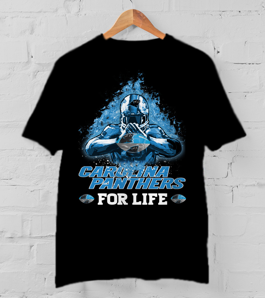 CAROLINA PANTHERS FOR LIFE Football Player Helmet And Football T-Shirt