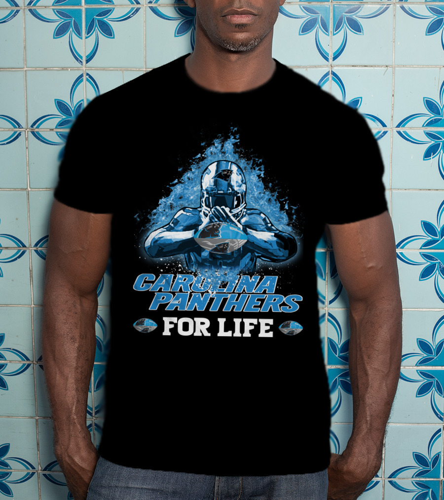 CAROLINA PANTHERS FOR LIFE Football Player Helmet And Football T-Shirt