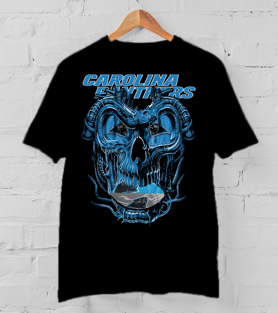 CAROLINA PANTHERS Dragonskull Robot-Themed Panther T-Shirt