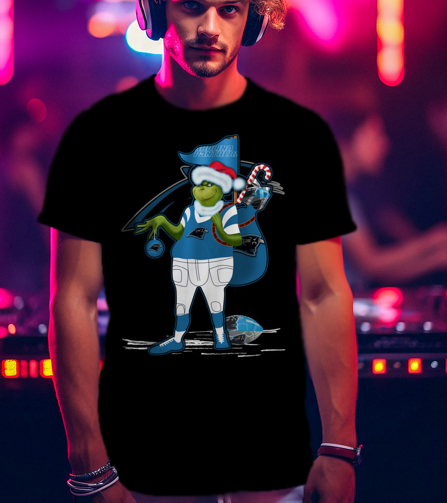 Grinchxmas Carolina Panthers Holiday Football Fan T-Shirt