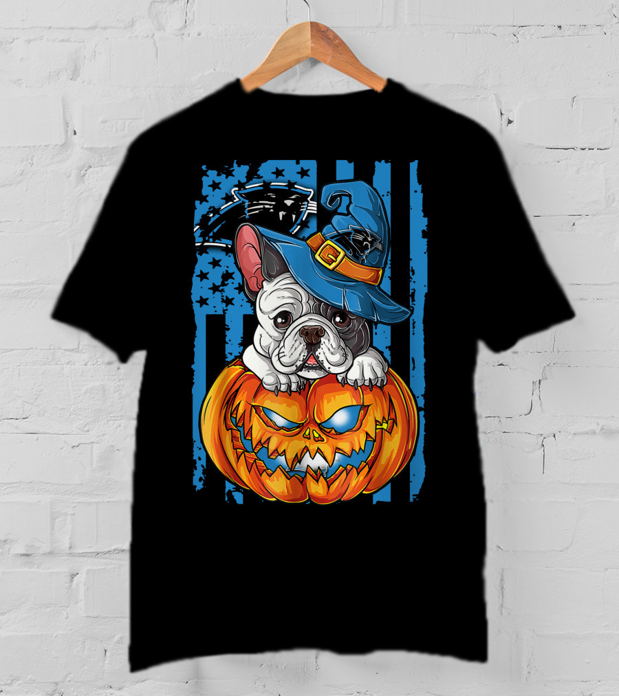 Hlw Bulldog Halloween Carolina Panthers Jack-O-Lantern T-Shirt