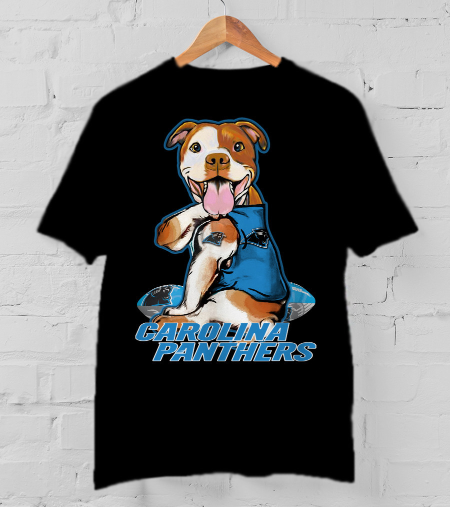 Pittbull Carolina Panthers Football Dog T-Shirt