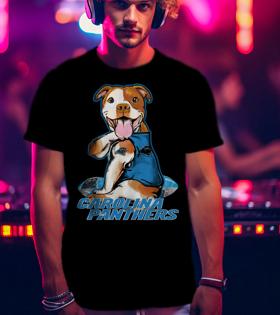 Pittbull Carolina Panthers Football Dog T-Shirt
