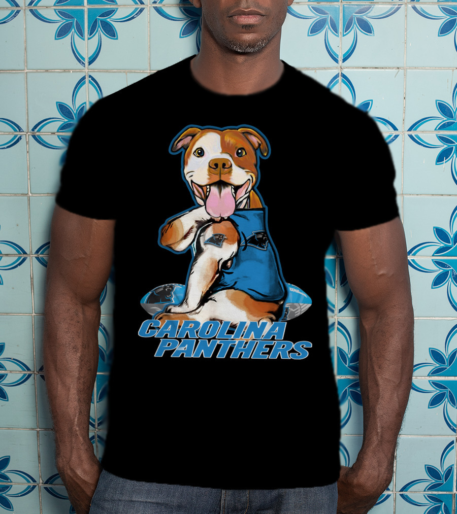 Pittbull Carolina Panthers Football Dog T-Shirt