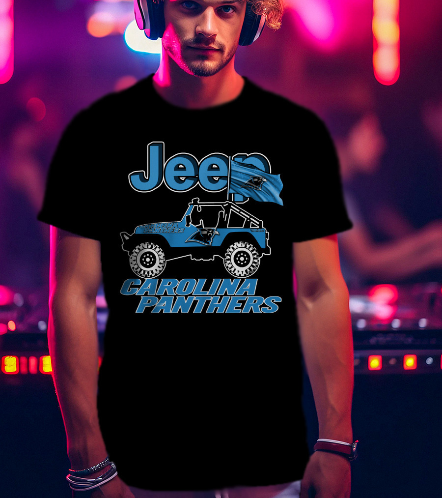 Jeep Carolina Panthers Off-Road Adventure Fan Gear T-Shirt