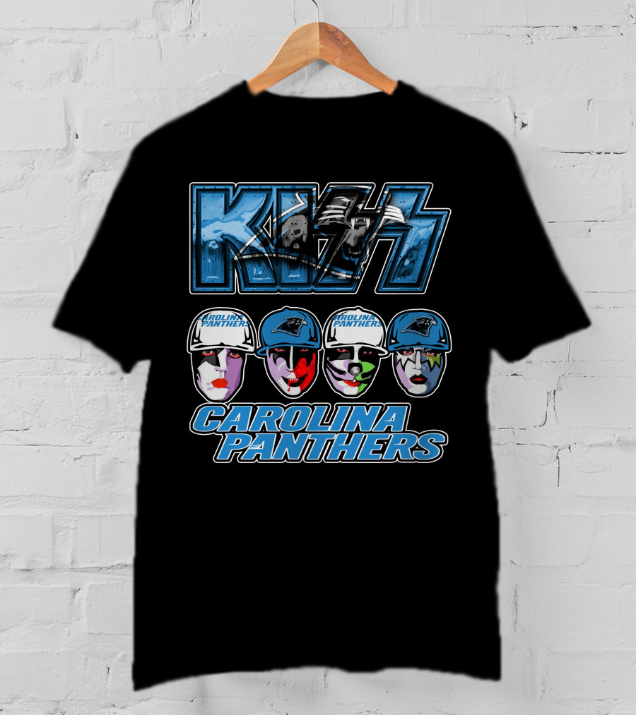 Kiss Carolina Panthers Face Paint Hats Nfl Team T-Shirt
