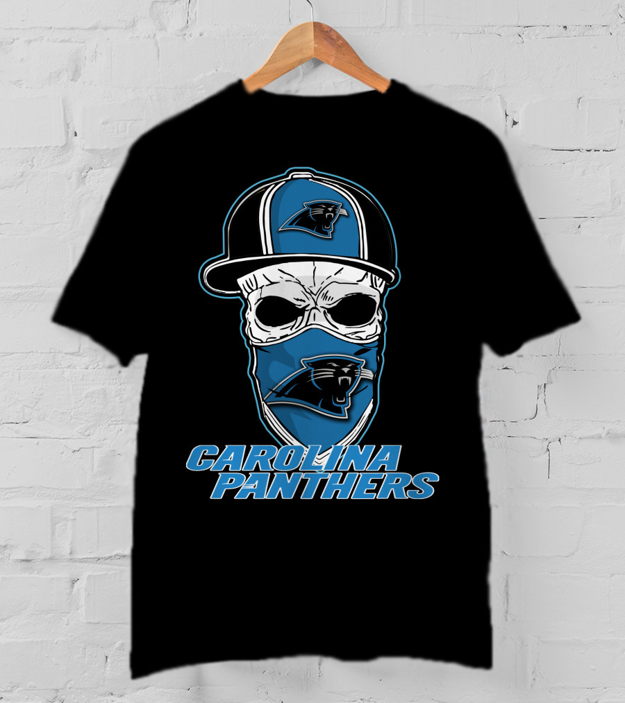 Carolina Panthers Skull Hat Fan T-Shirt
