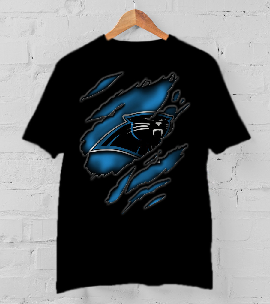 Carolina Panthers Claw Marks Torn T-Shirt