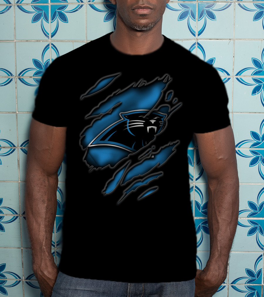 Carolina Panthers Claw Marks Torn T-Shirt