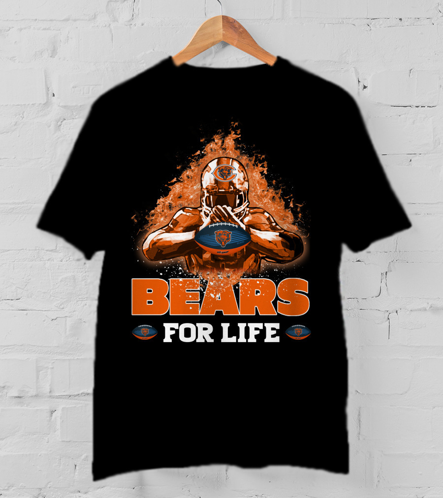 Bears For Life Chicago Football Fandom T-Shirt