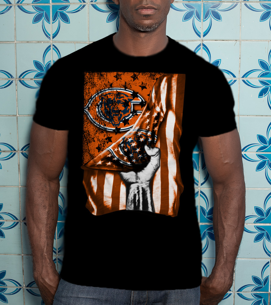 Chicago Bears American Flag Bear T-Shirt