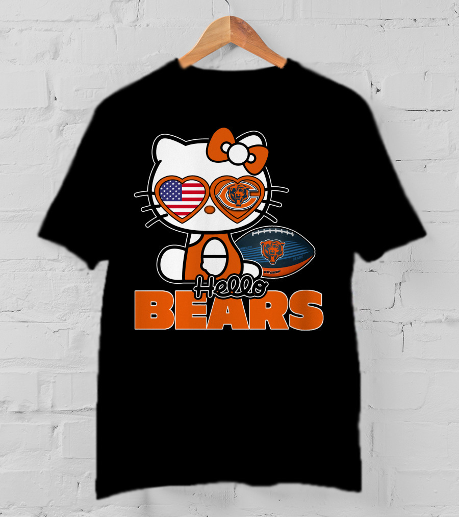 Hello Kitty Chicago Bears USA Football T-Shirt