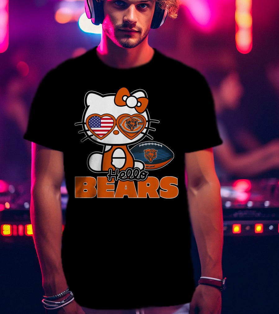Hello Kitty Chicago Bears USA Football T-Shirt