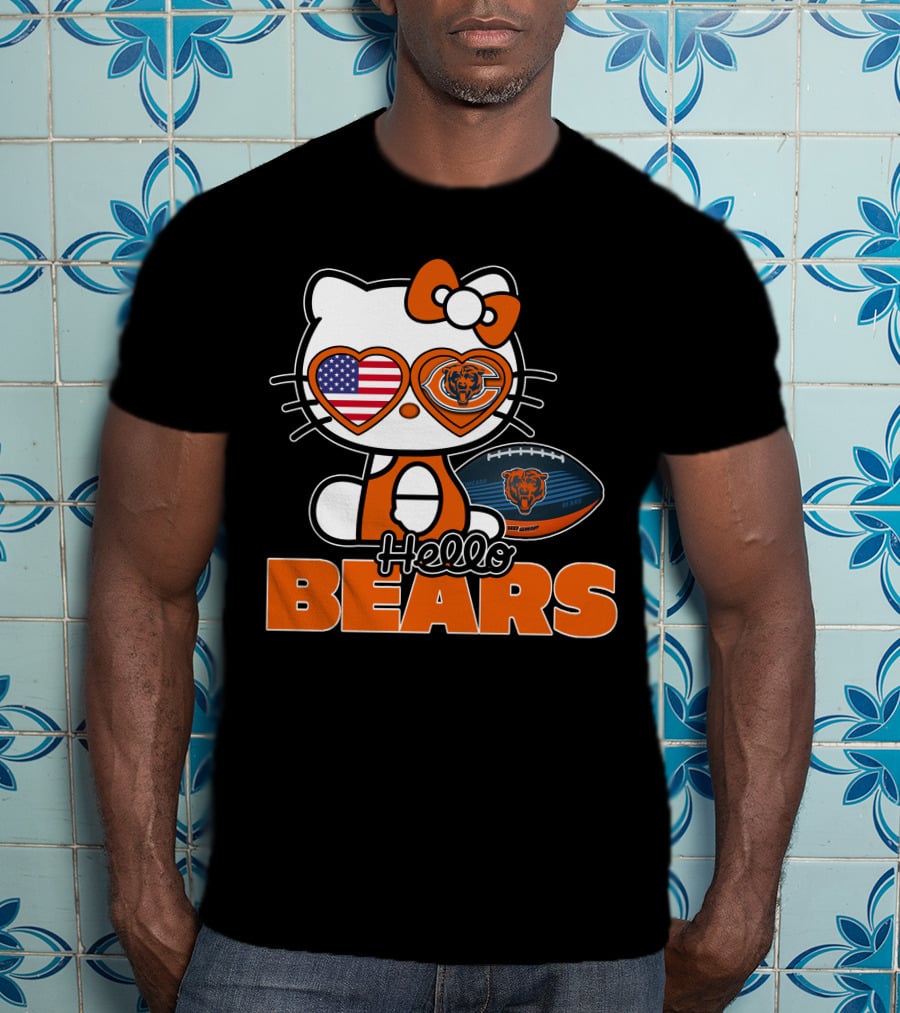 Hello Kitty Chicago Bears USA Football T-Shirt