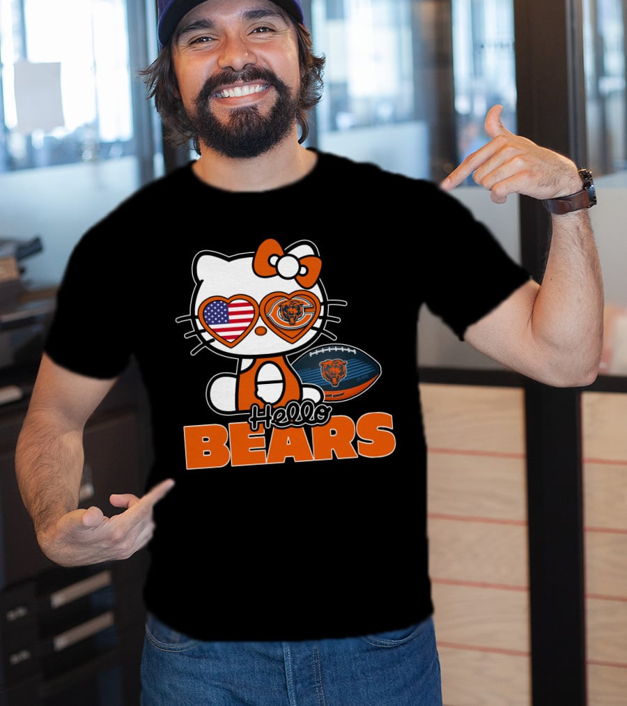 Hello Kitty Chicago Bears USA Football T-Shirt