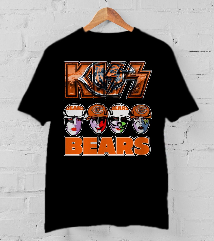 Kiss Chicago Bears Rock Band Faces T-Shirt