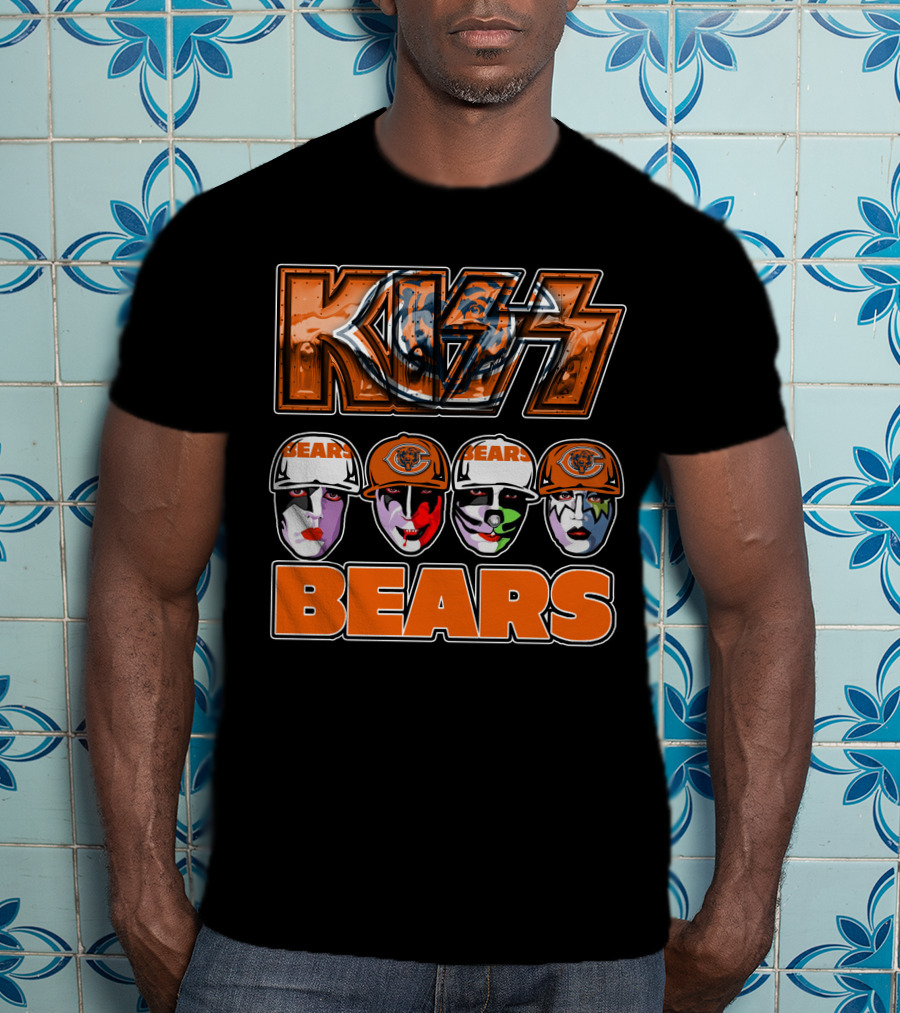 Kiss Chicago Bears Rock Band Faces T-Shirt