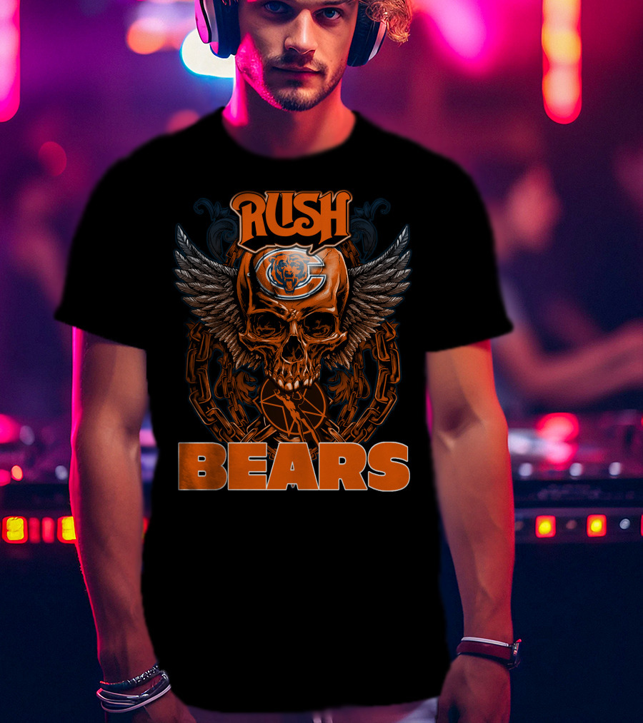 RUSH CHICAGO BEARS Skull Wings T-Shirt