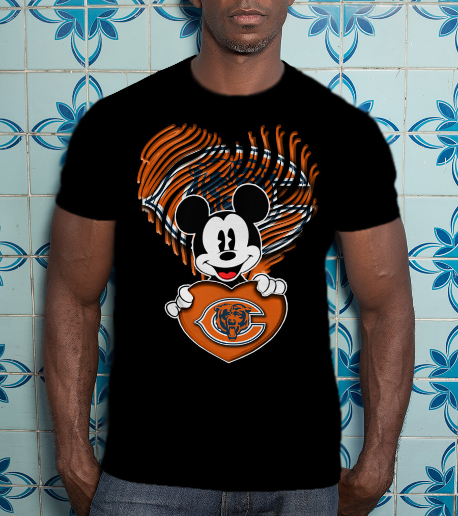 Mick And Heart Shaped Chicago Bears T-Shirt