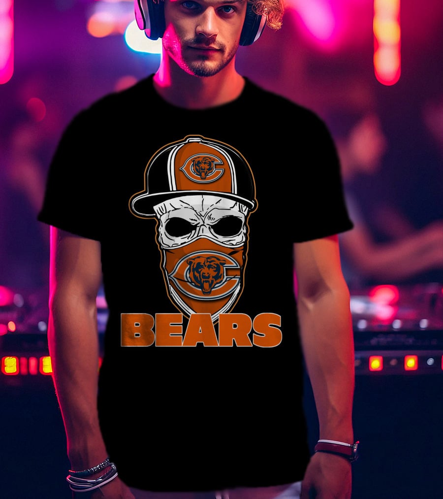 Chicago Bears Skull Hat Bears Fan T-Shirt